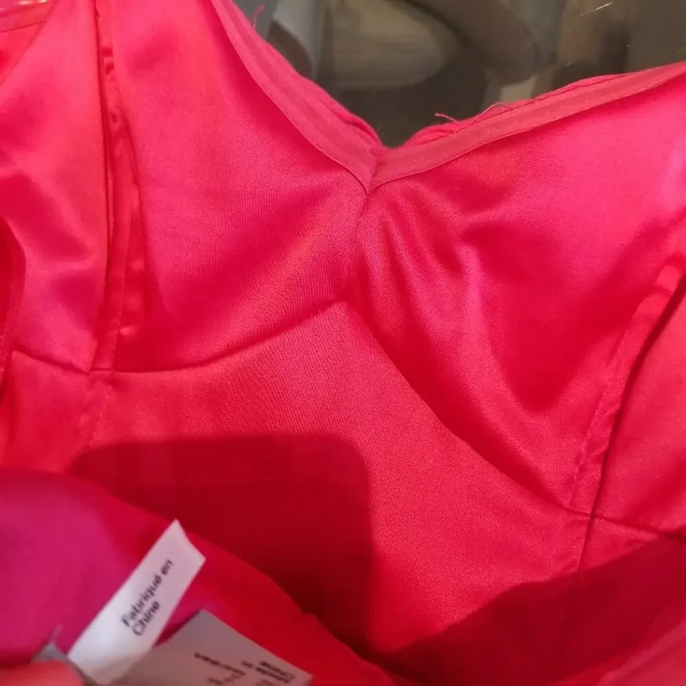H&M Pink Strapless‎ Dress Hot Pink Party Dress Size 6